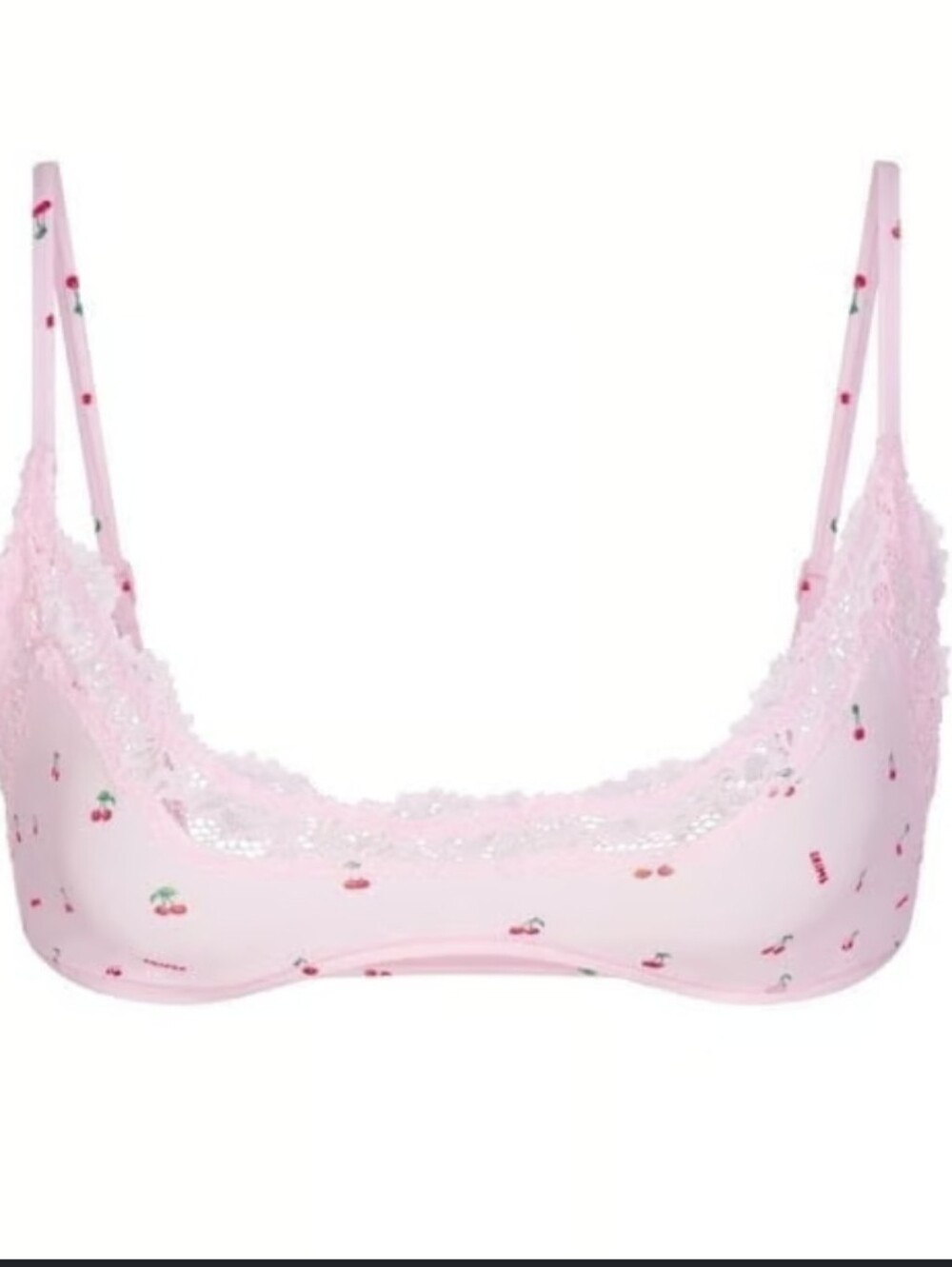 SKIMS Lace Scoop Bralette in Cherry Blossom Print Size Medium Kim Kardashian